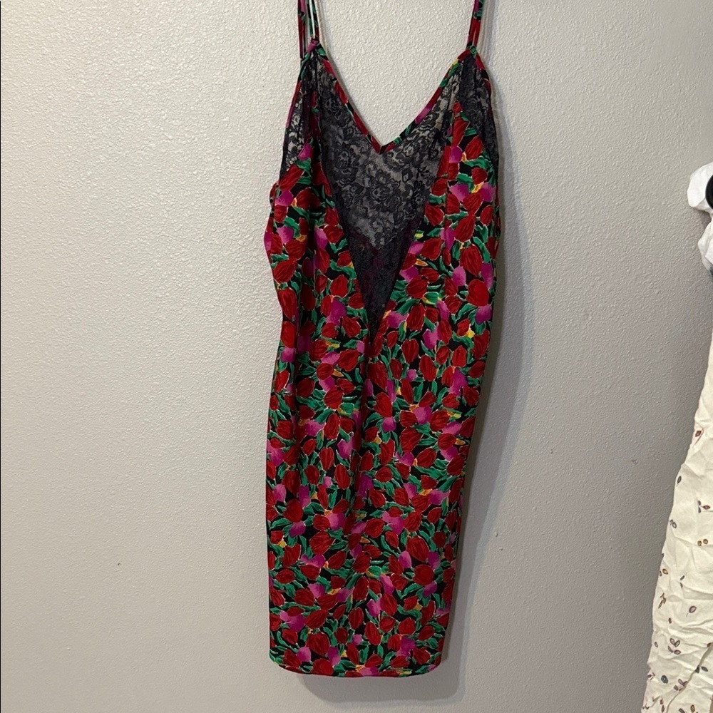 Victoria's Secret vintage  Floral Chemise - Red and Black